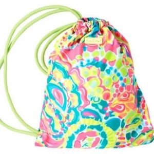 Lilly Pulitzer drawstring beach backpack in Come Out Of Your Shell